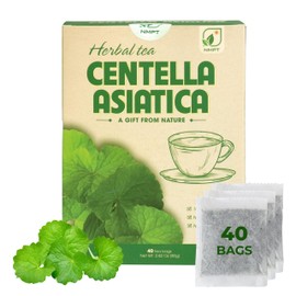 NMPT Centella Asiatica Leaf Tea, 100% Hand Pick, Organic Herbal Tea, 40 Count, Freeze Drying, Gluten Free, Dairy Free, No Sugar Added, Energy Boost & Health Support, 0.07 Oz Each