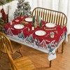 Artoid Mode Red House Trees Snow Snowman Christmas Table Cloth,