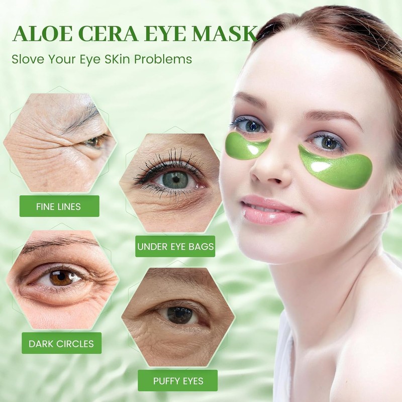 Under Eye Gel Patches, Eyes Collagen Masks with Aloe Vera