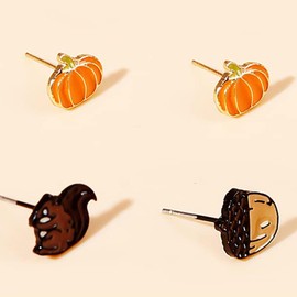 Fall Earrings for Women Thanksgiving Earrings for Women Pumpkin Earrings Turkey Red Maple Leaf Earrings Autumn Fall Earrings for Thanksgiving Gifts