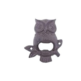 Handcrafted Nautical Decor Cast Iron Owl Wall Mounted Bottle Opener 6"