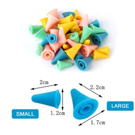 AWAVM 40 Pieces Sweater Needle Cap Set, Knitting Needle Rubber Supplies Cap, Anti Release Sweater Needle Set, Knitting Wool Tools, 20 Pieces Large and 20 Pieces Small (Colour Random)