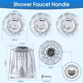Enhon Shower Faucet Handle Replacement Set, Compatible with Price/Pfister Tub and Shower Faucets, Tub Spout Without Diverter and 3 Pieces Hot Cold and Diverter Shower Knob Replacement