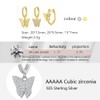 VIFE 925 Sterling Silver butterfly Drop Hoop Earrings for Women