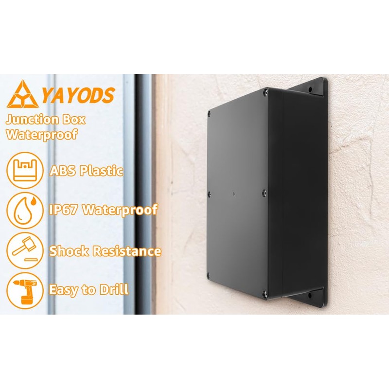YAYODS Junction Box Black - 23 x 15 x 8.5