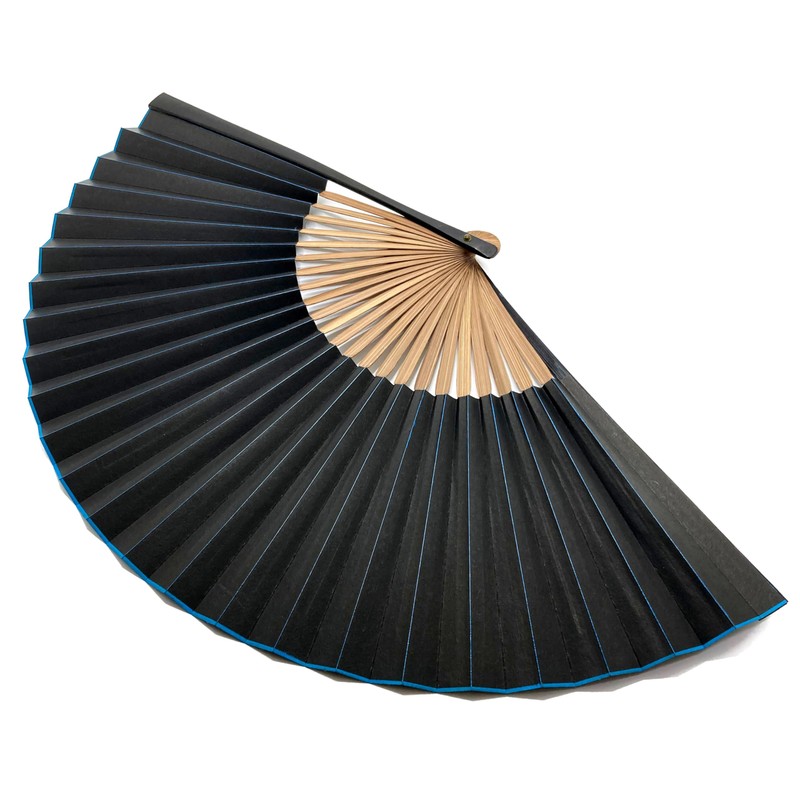 Hanakanzashi Men's Folding Fan, Lacquered Side, Paper Fan, Fan Case,