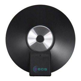 ECS WordForum USB 360° Omnidirectional Conference Mic for Meetings, Teleconferencing, Video Calls, Daisy Chain Up to Seven Additional Mics via Dual 3.5mm Female Jacks, Built-in Premium HD Sound Card