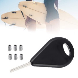 Surfboard fin button, surf plank accessory replacement tool, with 6 fin ground screws, rust proof and durable, easy to use, pro FCS surfboard