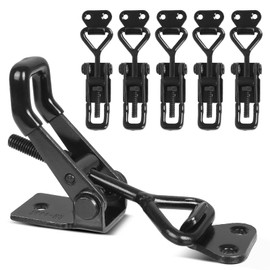 Toggle Latch Clamp 4001, 6 Pack Adjustable Toggle Clamp Latch, Heavy Duty Toggle Latch Hasp Clamp, 150Kg 330Lbs Holding Capacity Pull Latch Clamp for Door, Smoker Lid Jig, Tool Box Case (6 Pack,Black)