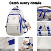 Teclado Kawaii Backpack with Cute Accessories Lightweight Bookbags Laptop Bag