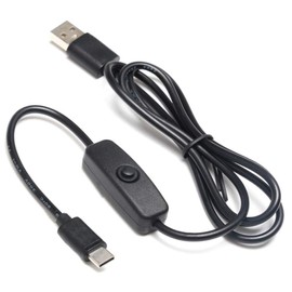 JacobsParts 3A USB Type C Cable On/Off Power Button Switch Raspberry Pi & Phone Charging