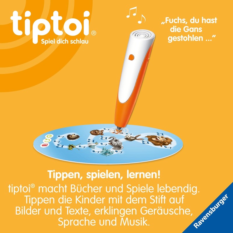 Ravensburger tiptoi Pen with Song Board 00233, Playful Learning System,