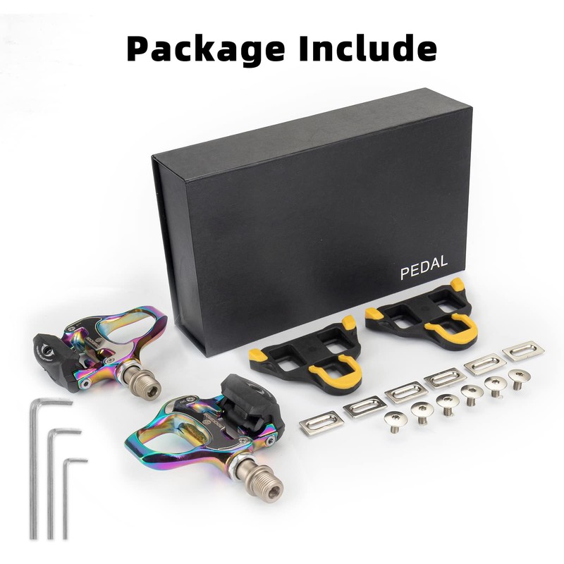 ROCKBROS Road Bike Pedals Colorful Alloy Clipless Bicycle Pedals with