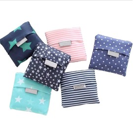 6 Pack Small Foldable Shopping Bag Portable Reusable Grocery Bags Handy Travel Bags for Household Outdoors (6 Mix Color)