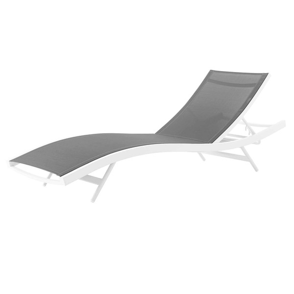 Modway Glimpse Aluminum Mesh Outdoor Patio Poolside Deck Chaise Lounge