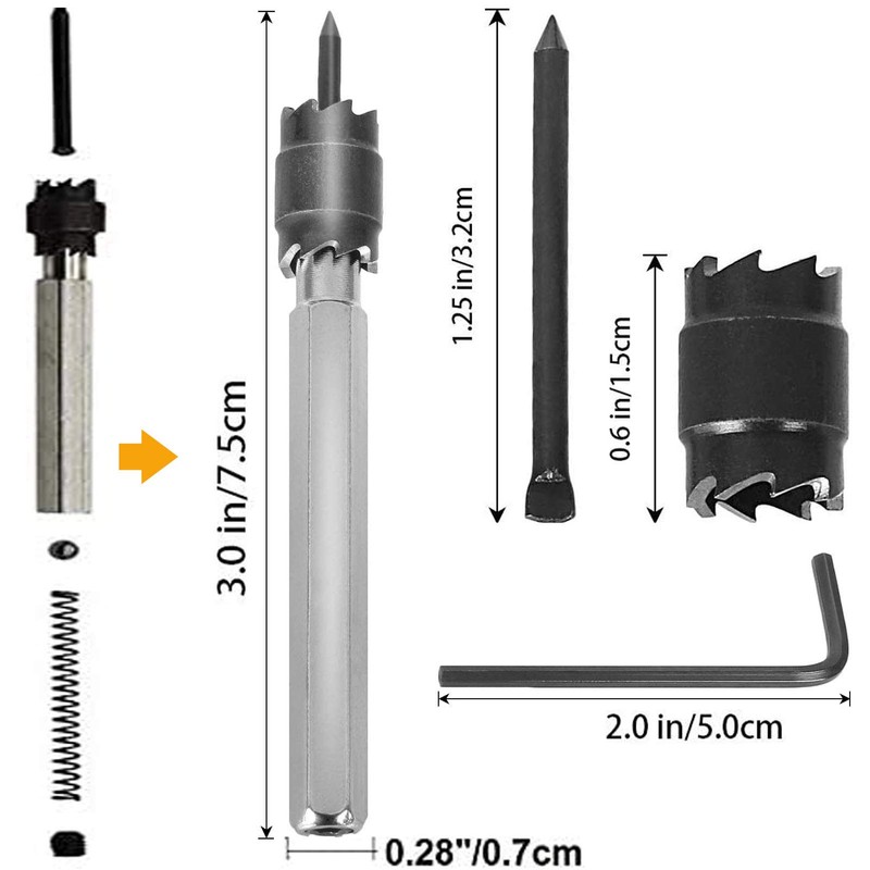 Reppkyh 15-Pack Spot Weld Cutter Sets - Double Sided 3/8"