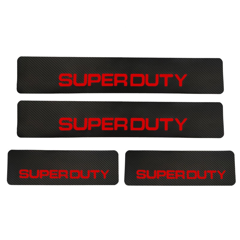 Carbon Fiber Leather Car Door Sill Protector Sticker for Ford
