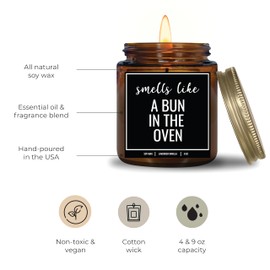 YouNique Designs Pregnancy Announcement Candle for Grandparents Dad Family Uncle Aunt, 9 Oz, Pregnancy Reveal to Parents, White All Natural Soy Vegan Aromatherapy Candles (Lavender & Vanilla A)