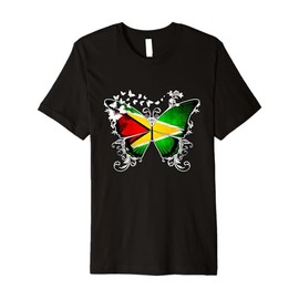 Guyana Flag shirt Guyanese Flag Butterfly