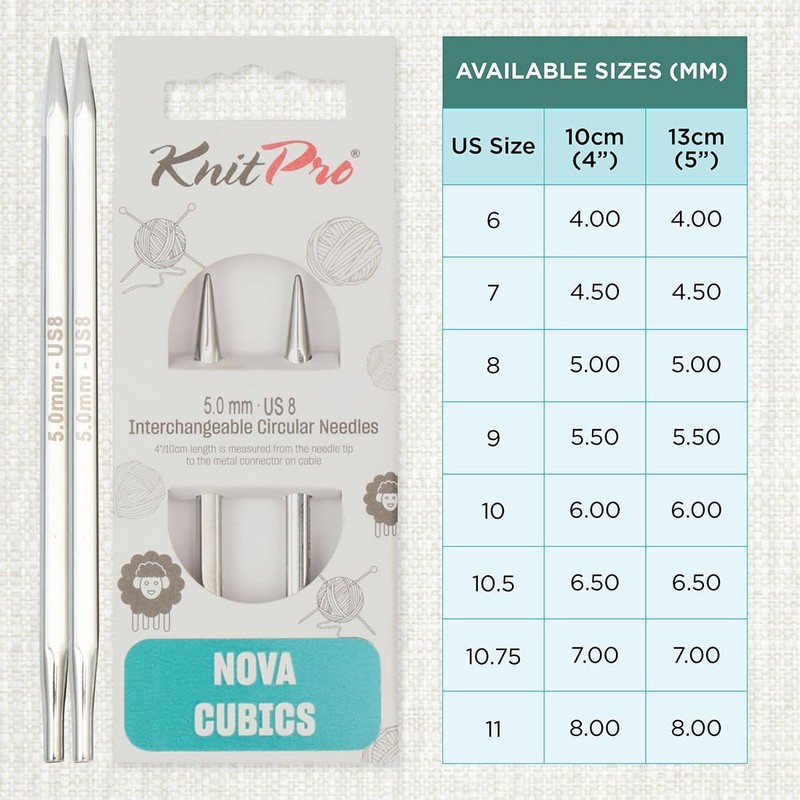 KnitPro Nova Cubics Interchangeable Circular Needles 5" (13cm) | 5.00mm