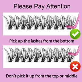 Lash Clusters Individual Lash Extensions DIY Multi-type Faux Mink Lash Tray Bottom, 7D Spike, 30D+40D Clusters Natural Eyelashes for Self Application (B-7D-30/40D)