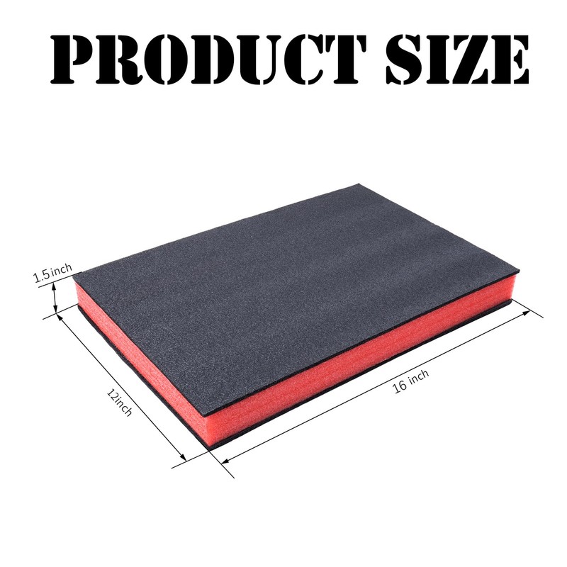 Tool Box Organizer Cuttable Polyurethane Craft Foam Pads 16x12x1.5 Inch