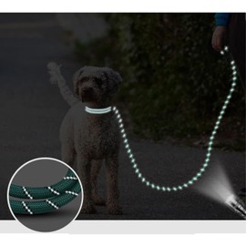 Mirhua リード 犬 伸縮 おしゃれ ペット用品 太さ選べる 長さ1.5m 小型 取っ手 目立つ夜光材質採用 (太さ1.0cm, ブラック)