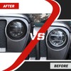Amayum Headlight Covers Smoked Front Light Trim Covers Fit for