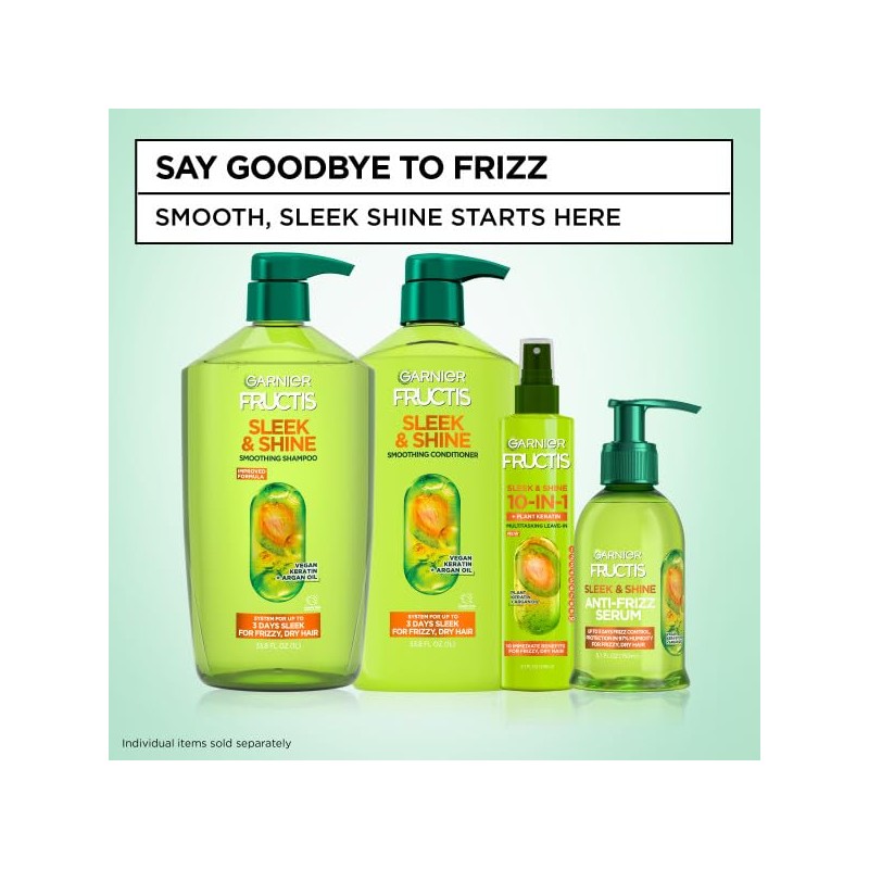 Garnier Fructis Sleek & Shine 10-in-1 for Frizzy, Dry Hair,
