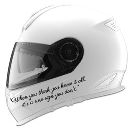 When You Think You Have It All Quote Auto Car Racing Motorcycle Helmet Decal - 5" - Black