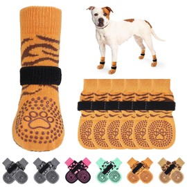 KOOLTAIL Non-slip dog socks, double-sided handles, dog socks for licking to prevent scratches on hardwood floors, outdoor dog shoes and paw protection for small, medium and large