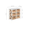 eHemco 3 Tier X-Side End Storage Cabinet, table with 6