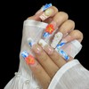 Handmade Press On Nails, 3D Floral Ocean Design, Medium Long