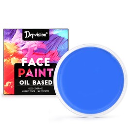 Professional Cream Face Paint Body Paint Oil Based Face painting Makeup for Kids and Adults Single Color Halloween SFX Christmas Party 30g (Blue)