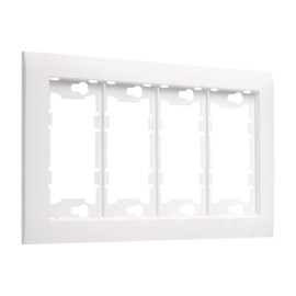 TayMac A4000W Allure Nonmetallic Wallplate Frame with 4-Gang, White