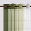 DWCN Oliver Green Ombre Sheer Curtains - Faux Linen Gradient