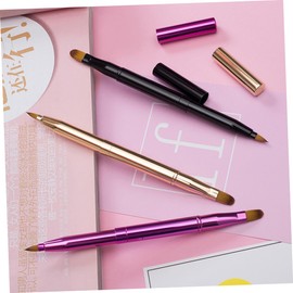 Minkissy 2pcs Retractable Dual-purpose Lip Brush Double-headed Makeup Brushes for Lipstick Eyeliner and Concealer Portable and Easy to Clean for Daily and Professional Use