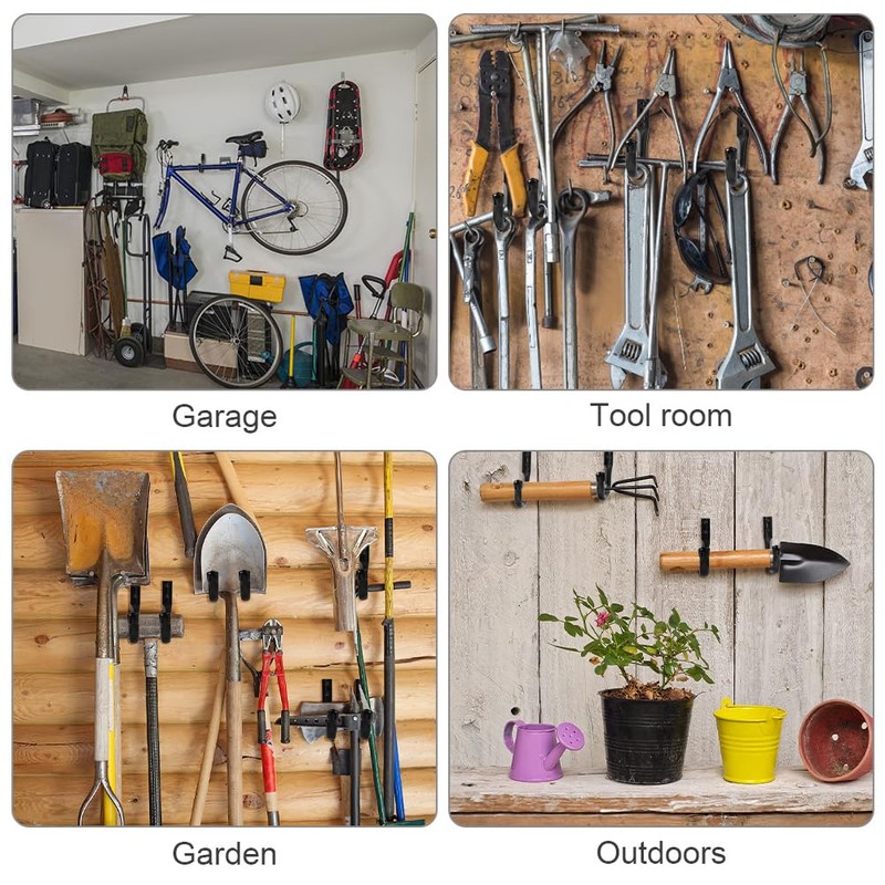 HOTUT Universal Heavy Duty Garage Storage Hooks Set, 6pcs Heavy