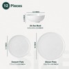 HOMBENE Dinnerware Set, 12 Piece Porcelain Dinnerware with Plates, Bowls