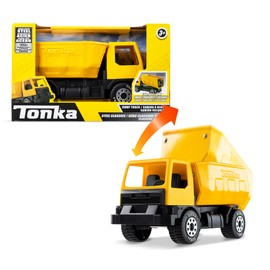Basic Fun Tonka Mini Steel Classics Dump Truck – Sturdy Metal Construction, Working Dump Bed, Realistic Actions, Vibrant Yellow Design – Perfect for Kids 3+