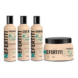 Kit Vegan Nefertiti Shampoo y Acondicionador Vegano sin Sulfatos ni Parabenos, Crema Para Peinar Leave In, Mascarilla para el Cabello con Keratina Vegana y Aceite de Macadamia, Repara el Cabello Seco y Maltratado.