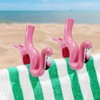 Beach Towel Chair Clips 4Pcs, Big Size Flamingo Pink, Plastic
