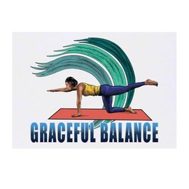 Large 'Dynamic Yoga Stretching Posture' Temporary Tattoo (TO00074473)