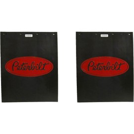 Peterbilt Trucks 24"" x 30"" Polyguard 3/16"" Thick Semi Truck Black Mud Flaps-Set of 2 with Bolt Kit