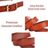 Women's Belt Genuine Leather Belts Durable Waist Belt Chrome Gold