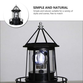Cabilock Rotating Lighthouse Solar Light Outdoor Garden Beacon Lamp Water Resistant Landscape Lighting 8.3 Inch Tower for Patio Yard Decor