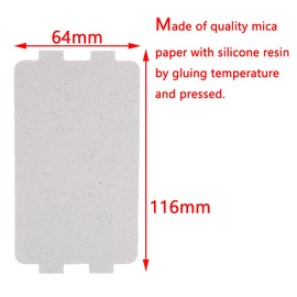 10 hojas de placa de mica para horno de microondas, tamaño único de 116 mm x 64 mm, accesorio de repuesto para microondas, adecuado para muchos electrodomésticos