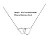 ALRNBY Silver Necklaces for Women Double Heart Necklace Gold/Silver Dainty