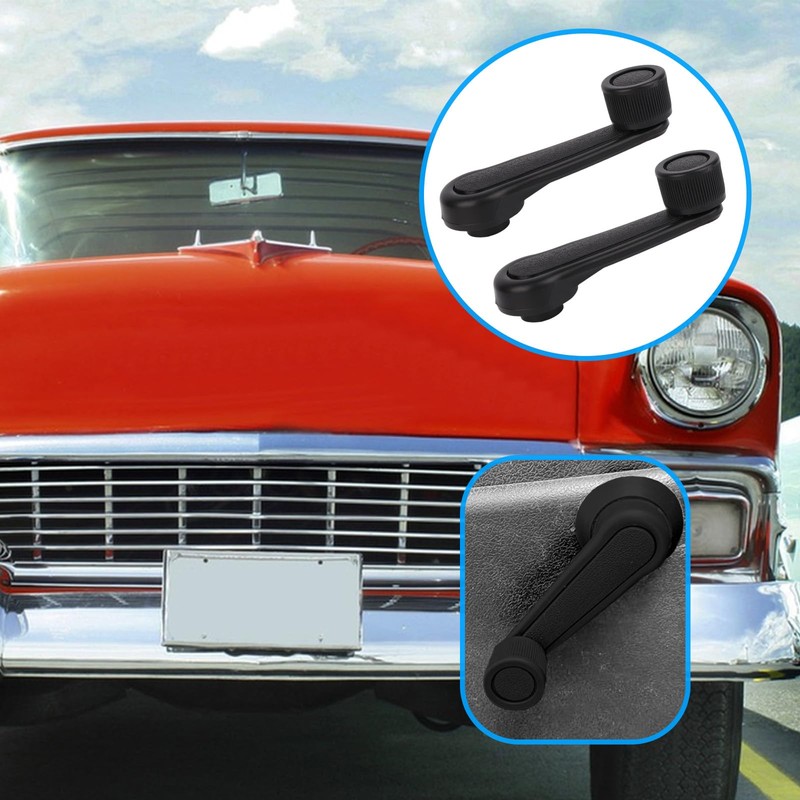 lasuroa 2pcs Manual Window Handle Car, Driver & Passenger Side