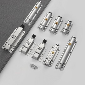 Round Security Latch, 5-inch, Auxiliary Lock for Entryway 5-inch - 1 pc 10ea